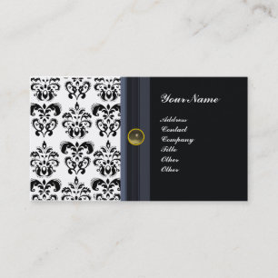 CLASSY DAMASK MONOGRAM ,zwarte agaat Visitekaartje