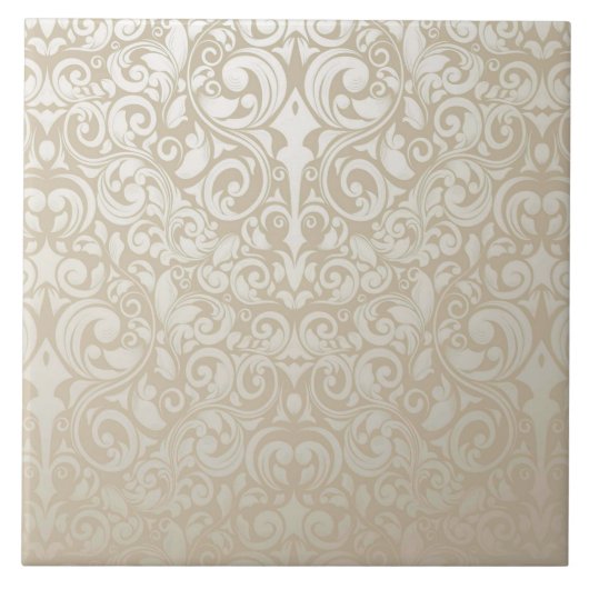 Classy, Damask Pattern Tile Tegeltje (Voorkant)