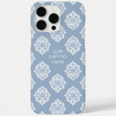 Classy Damask Regency Bord Blauw Case-Mate iPhone Case (Achterkant)