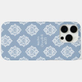 Classy Damask Regency Bord Blauw Case-Mate iPhone Case (Achterkant (horizontaal))