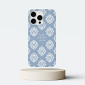 Classy Damask Regency Bord Blauw Case-Mate iPhone Case