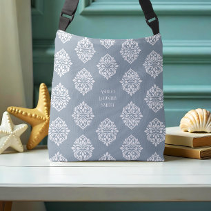 Classy Damask Regency Cadet Grey Crossbody Tas