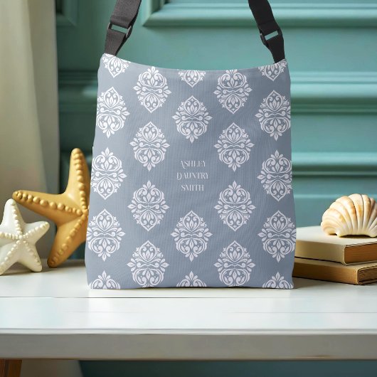 Classy Damask Regency Cadet Grey Crossbody Tas