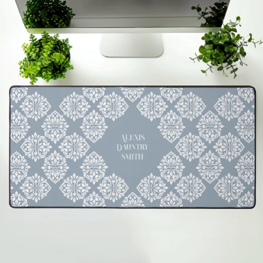 Classy Damask Regency geometrische cadet grijs Bureaumat