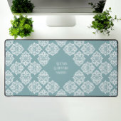 Classy Damask Regency geometrische cyaan Bureaumat