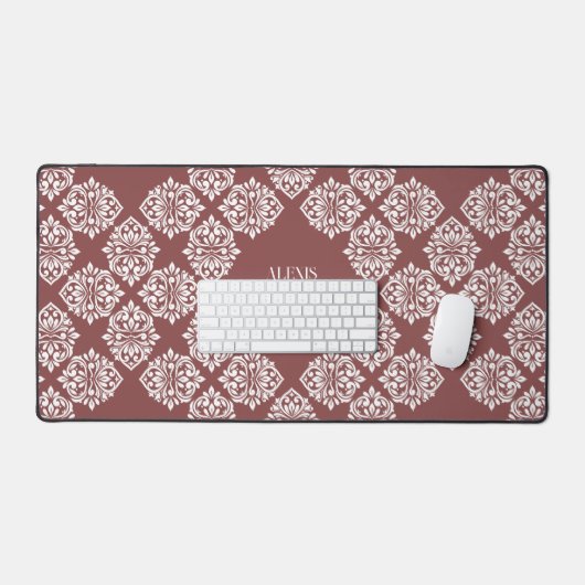 Classy Damask Regency geometrische pastel rood Bureaumat (Keyboard & Muis)