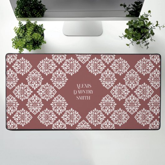 Classy Damask Regency geometrische pastel rood Bureaumat