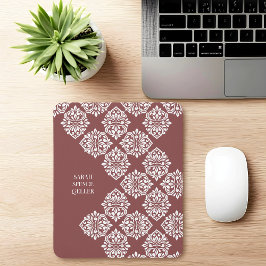 Classy Damask Regency geometrische pastel rood Muismat