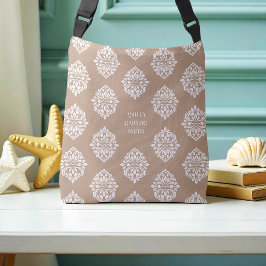 Classy Damask Regency Khaki Beige Crossbody Tas