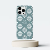 Classy Damask Regency Pewter Blue Case-Mate iPhone Case