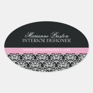 Classy Damask Seal Ovale Sticker