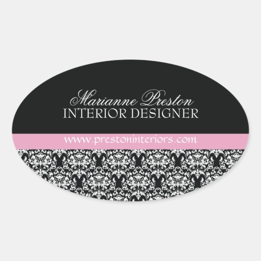 Classy Damask Seal Ovale Sticker (Voorkant)