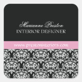 Classy Damask Seal Vierkante Sticker (Voorkant)