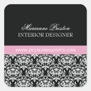 Classy Damask Seal Vierkante Sticker