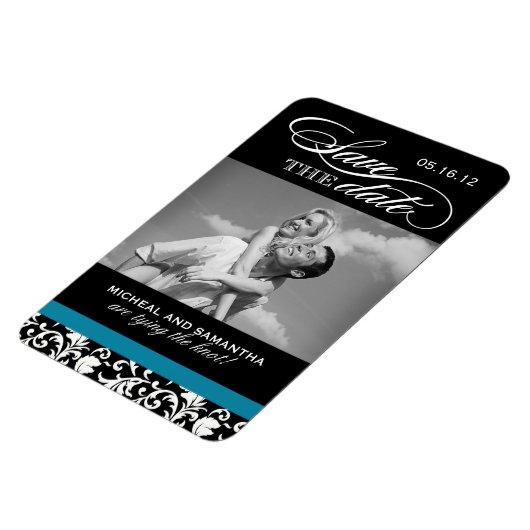 Classy Damask Sla de datummagneten op Magneet (Linkerzijde)