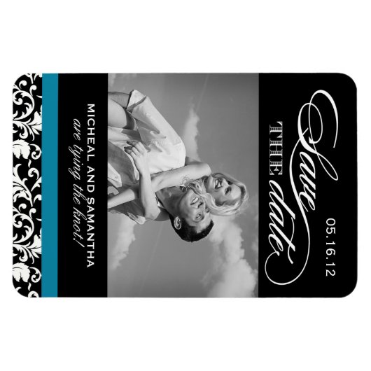 Classy Damask Sla de datummagneten op Magneet (Horizontaal)