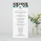 Classy Damask Wedding Program Programmakaart (Staand voorkant)