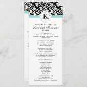 Classy Damask Wedding Program Programmakaart (Voorkant / Achterkant)
