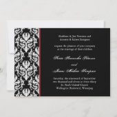 Classy Damask Wedding Uitnodiging (Voorkant)