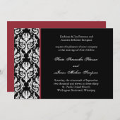 Classy Damask Wedding Uitnodiging (Voorkant / Achterkant)