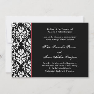 Classy Damask Wedding Uitnodiging