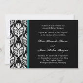 Classy Damask Wedding Uitnodiging (Voorkant)