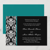 Classy Damask Wedding Uitnodiging (Voorkant / Achterkant)