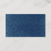 Classy Damask Wedding Website Visitekaartje (blauw Informatiekaartje (Achterkant)