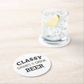 Classy Dames Drink Beer Ronde Kartonnen Onderzetter (Insitu)