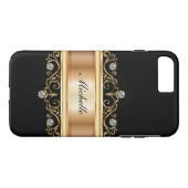 Classy Dames Monogram Bling Case-Mate iPhone Case (Achterkant (Horizontaal))