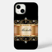 Classy Dames Monogram Bling Hoesje-Mate iPhone Cas