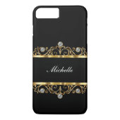 Classy Dames Monogram Bling Style Case-Mate iPhone Case (Achterkant)