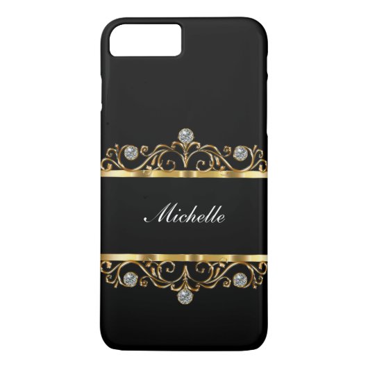 Classy Dames Monogram Bling Style Case-Mate iPhone Case (Achterkant)