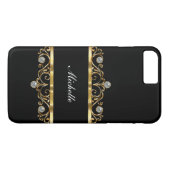 Classy Dames Monogram Bling Style Case-Mate iPhone Case (Achterkant (Horizontaal))