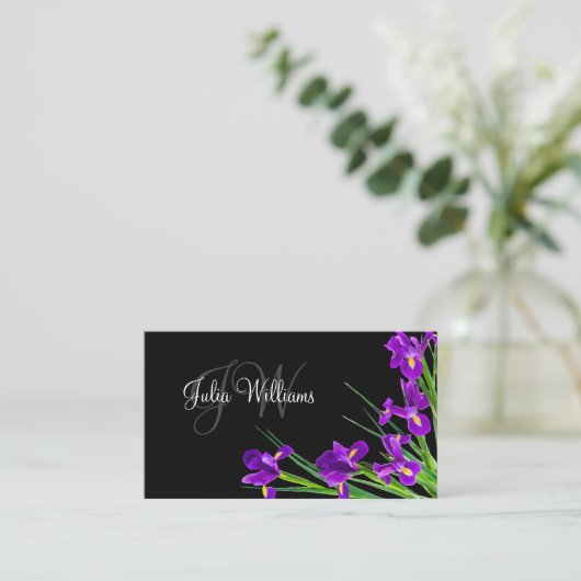 Classy Dames Monogram Style Visitekaartje (Staand voorkant)