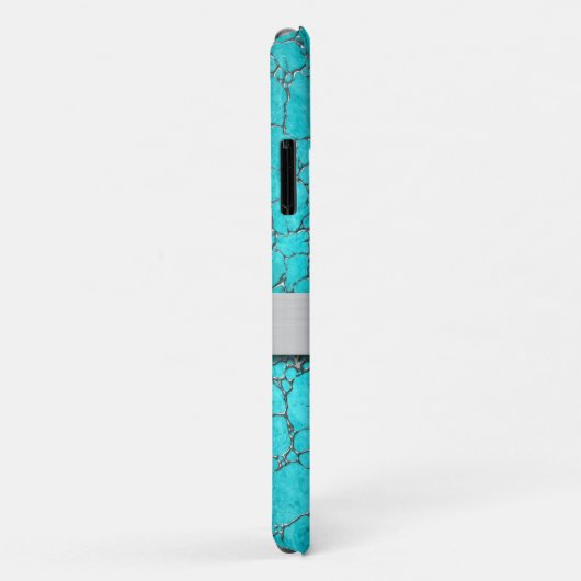 Classy Dames Monogram Turquoise Pattern Case-Mate iPhone Case (Achterkant/rechts)