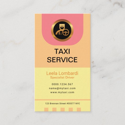 Classy Dames Taxi Chauffeur bestuurderspastels Visitekaartje (Voorkant)