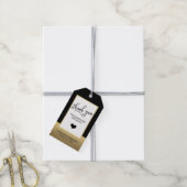 Classy DANK U Zwart Goud Hart Bruiloft Cadeaulabel (Met Touw)