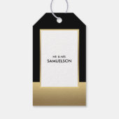Classy DANK U Zwart Goud Hart Bruiloft Cadeaulabel (Achterkant)