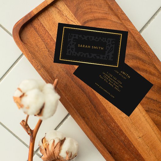 Classy Dark Animal Print Professional Visitekaartje