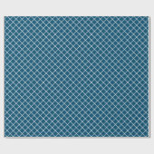 Classy Dark Blauwgroen Blue White Check Pattern Cadeaupapier (Vlak)