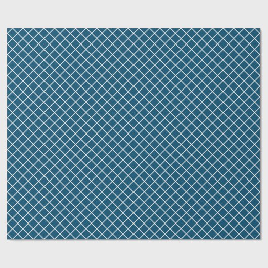 Classy Dark Blauwgroen Blue White Check Pattern Cadeaupapier (Vlak)
