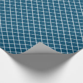 Classy Dark Blauwgroen Blue White Check Pattern Cadeaupapier (Hoek)