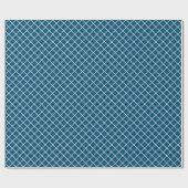 Classy Dark Blauwgroen Blue White Check Pattern Cadeaupapier (Vlak)