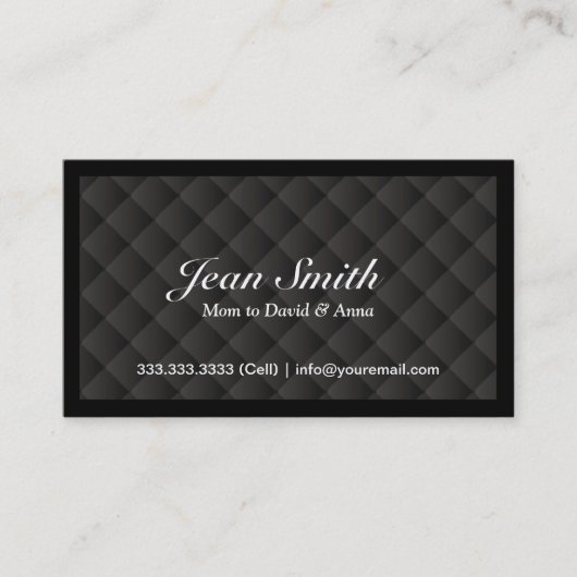 Classy Dark Diamond Quilt Kaart Contactkaartje (Voorkant)
