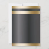 Classy Dark Gold Foil Stripes Wedding Invitting Kaart (Achterkant)