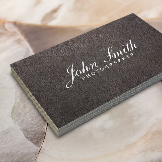 Classy Dark Leather Fotografe Visitekaartje