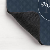 Classy Dark Navy Blue Custom Monogram Muismat (Hoek)