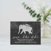 Classy Dark Oerwoud Elephant Wedding Save the Date Aankondigingskaart (Staand voorkant)