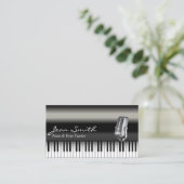 Classy Dark Piano- en Voice Teacher-Visitekaartje Visitekaartje (Staand voorkant)